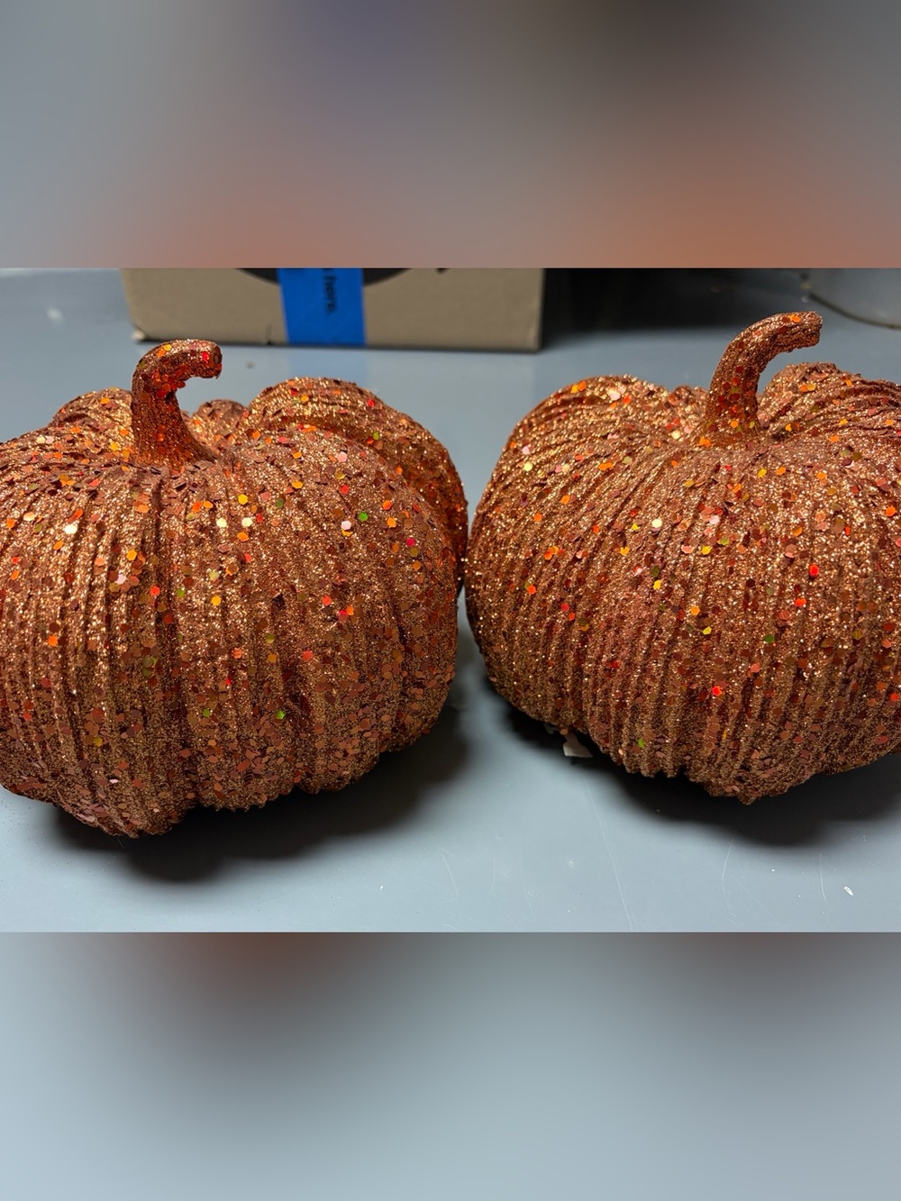 Lot of 2 Glitter pumpkins from pier1. These are absolutely beautiful.